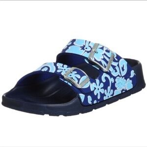 Birki’s haiti sandal blue floral 39/8.85